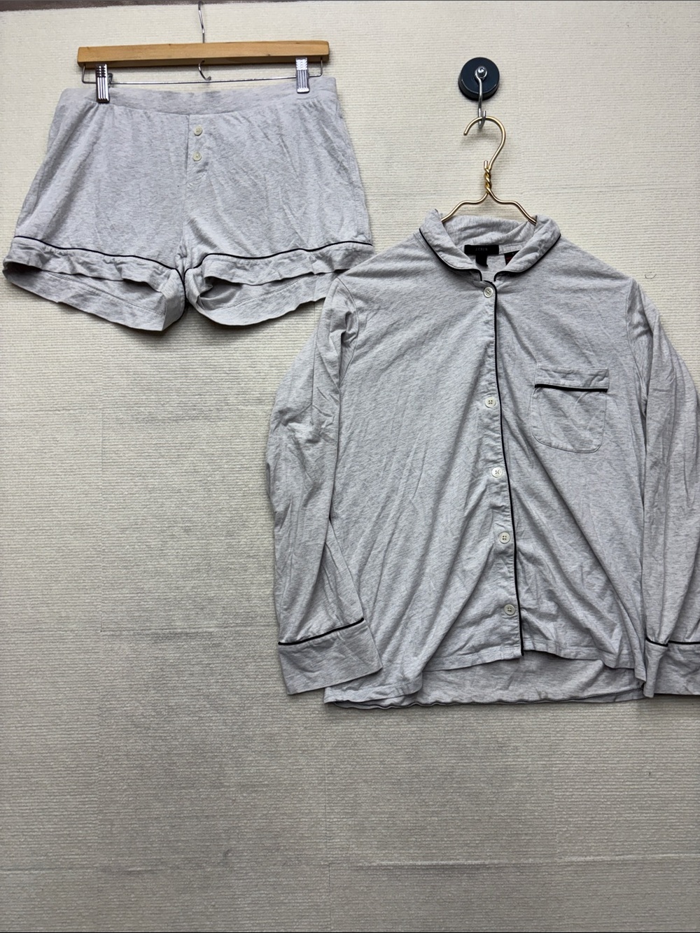 J Crew | small Light Gray pajama set Long-Sleeve Button Shirt - Casual Comfort